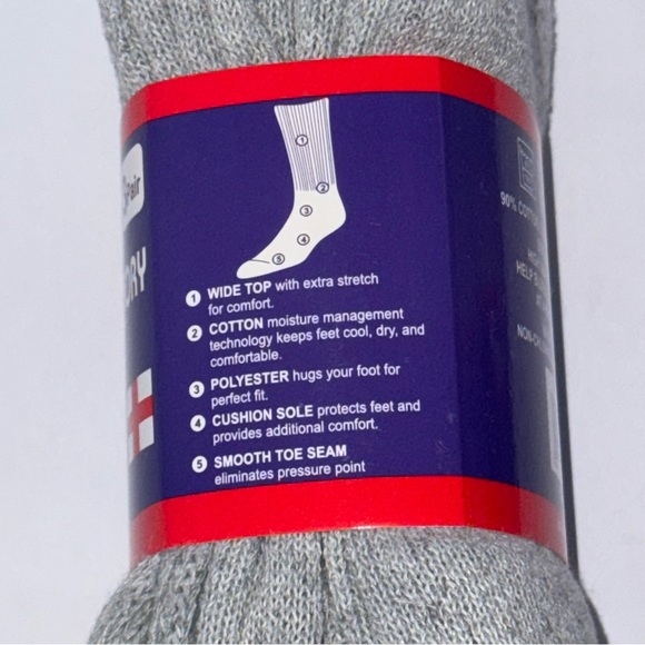 3 pairs Diabetic & Circulatory Men's size 9-11 Gray Socks NWT - Picture 3 of 10
